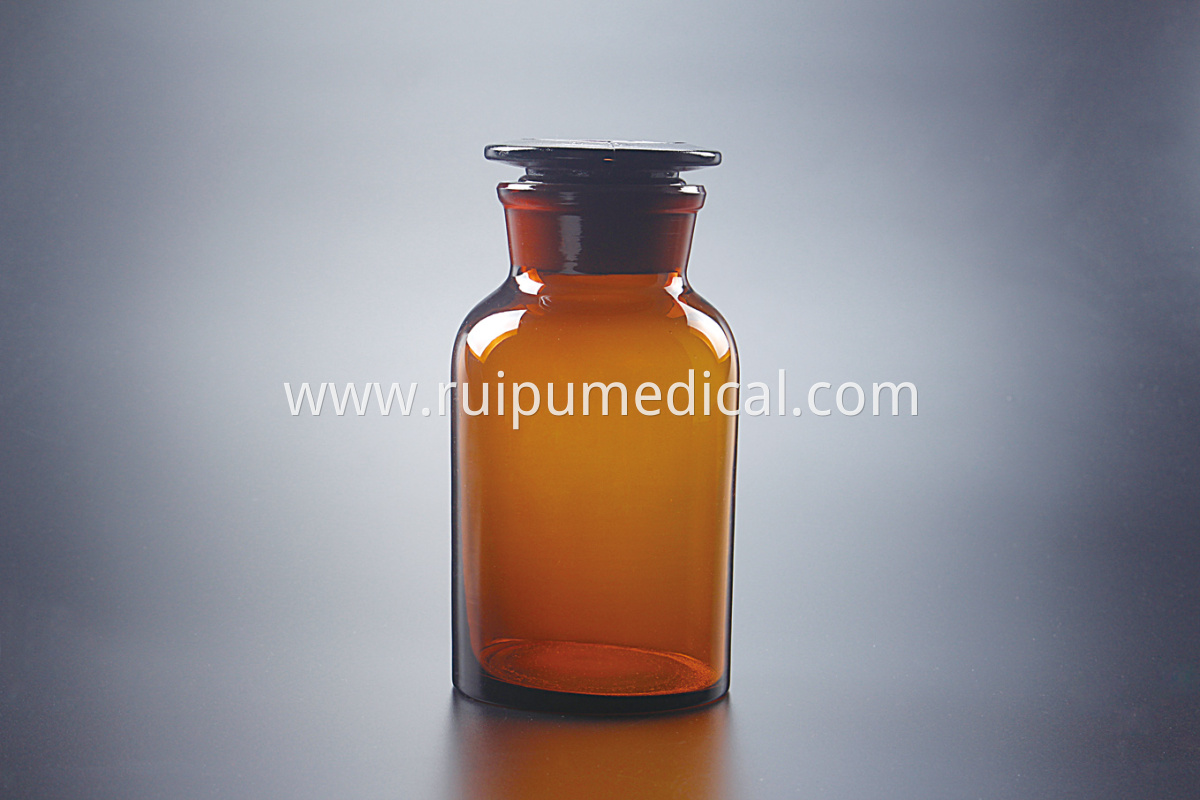 1402 Reagent Bottle Amber , Narrow Mouth,with Ground-in GlassPlastic Stopper 2